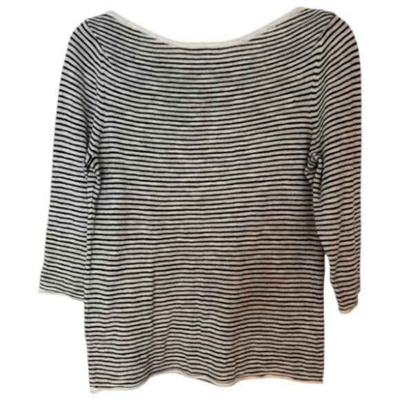 Eileen Fisher black and white striped boxy top size PS - Picture 3 of 4
